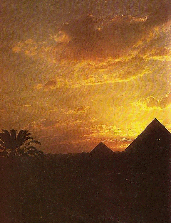 Generic sunset near pyramid of Egypt