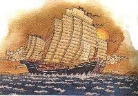 Graphc of Chinese junk, old
