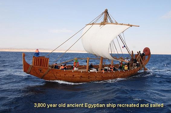 A recreated ancient Egyptian ship